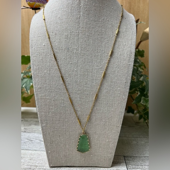 Bohemian Green Crystal Long Necklace - Stylish Large Crystal Necklace - Picture 5 of 14